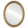 Santa-Fe Beveled Oval Mirror Frame in Antique Gold Leaf