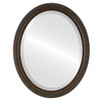 Santa-Fe Beveled Oval Mirror Frame in Walnut