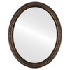 Santa-Fe Flat Oval Mirror in Rubbed Bronze