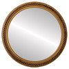 Santa-Fe Flat Round Mirror Frame in Gold Paint