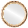 Santa-Fe Flat Round Mirror Frame in Antique Gold Leaf