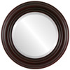 Regalia Beveled Round Mirror Frame in Black Cherry