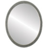 Toronto Flat Oval Mirror Frame in Silver Leaf with Black Antique