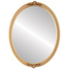 Athena Flat Oval Mirror Frame in Gold Spray