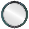 Athena Beveled Round Mirror Frame in Hunter Green