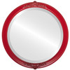 Athena Beveled Round Mirror Frame in Holiday Red
