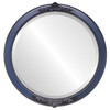 Athena Beveled Round Mirror Frame in Royal Blue