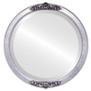 Athena Beveled Round Mirror Frame in Silver Leaf with Black Antique