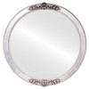 Athena Flat Round Mirror Frame in Silver Leaf with Brown Antique