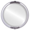 Athena Beveled Round Mirror Frame in Silver Spray