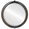 Athena Beveled Round Mirror Frame in Walnut