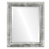 Wright Beveled Rectangle Mirror Frame in Silver Leaf with Black Antique