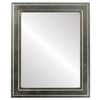 Wright Flat Rectangle Mirror Frame in Silver Leaf with Brown Antique