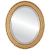 Monticello Beveled Oval Mirror Frame in Gold Spray