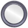 Monticello Flat Round Mirror Frame in Black Silver