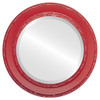 Monticello Bevelled Round Mirror Frame in Holiday Red