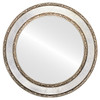 Monticello Flat Round Mirror Frame in Silver Leaf with Brown Antique