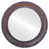 Monticello Flat Round Mirror Frame in Vintage Walnut