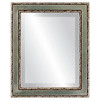 Monticello Beveled Rectangle Mirror Frame in Silver Leaf with Brown Antique