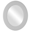 Montreal Flat Oval Mirror in Linen White