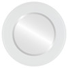 Montreal Beveled Round Mirror Frame in Linen White