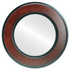 Montreal Flat Round Mirror Frame in Rosewood