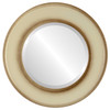 Montreal Beveled Round Mirror Frame in Taupe