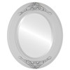 Ramino Beveled Oval Mirror Frame in Linen White