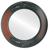 Ramino Flat Round Mirror Frame in Rosewood