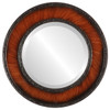 Paris Beveled Round Mirror Frame in Vintage Walnut