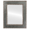 Paris Beveled Rectangle Mirror Frame in Silver Leaf with Brown Antique