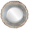 Williamsburg Beveled Round Mirror Frame in Silver Leaf with Brown Antique