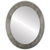 Avenue Flat Oval Mirror Frame in Silver Leaf with Brown Antique