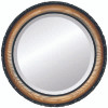 Brookline Beveled Round Mirror Frame in Toasted Oak