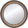 Brookline Flat Round Mirror Frame in Toasted Oak