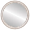 Melbourne Flat Round Mirror Frame in Country White