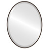 Singapore Bevelled Oval Mirror Frame in Rubbed Black