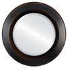 Lombardia Beveled Round Mirror Frame in Rubbed Bronze