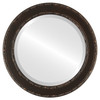 Monticello Beveled Round Mirror Frame in Rubbed Bronze