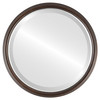 Hamilton Beveled Round Mirror Frame in Rubbed Bronze with Silver Lip