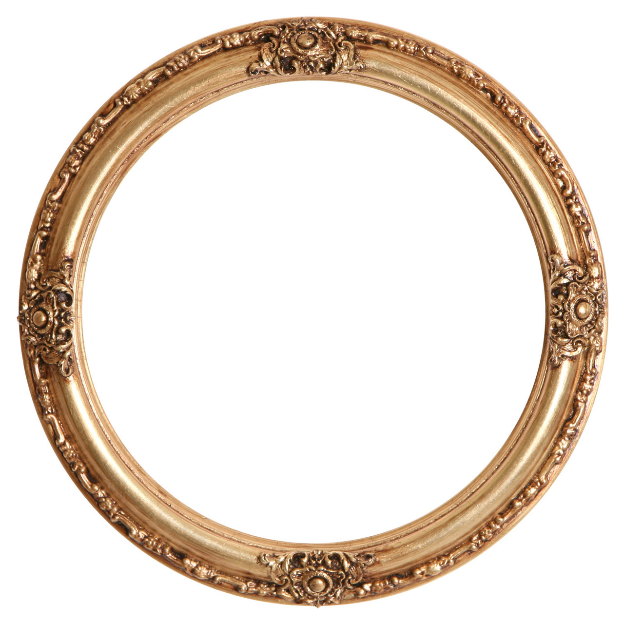 round gold frame