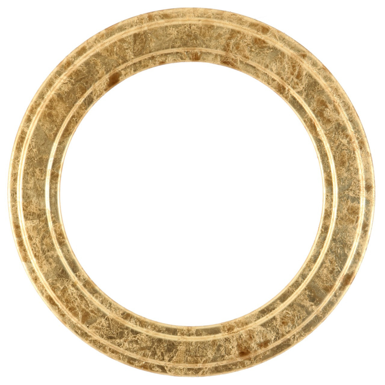 Large Round Frame - 17  (inside) D - Designer Wooden Round Frame Gold  Accents