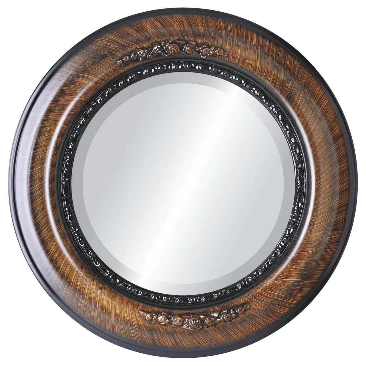 Boston Round framed mirror - Vintage Walnut