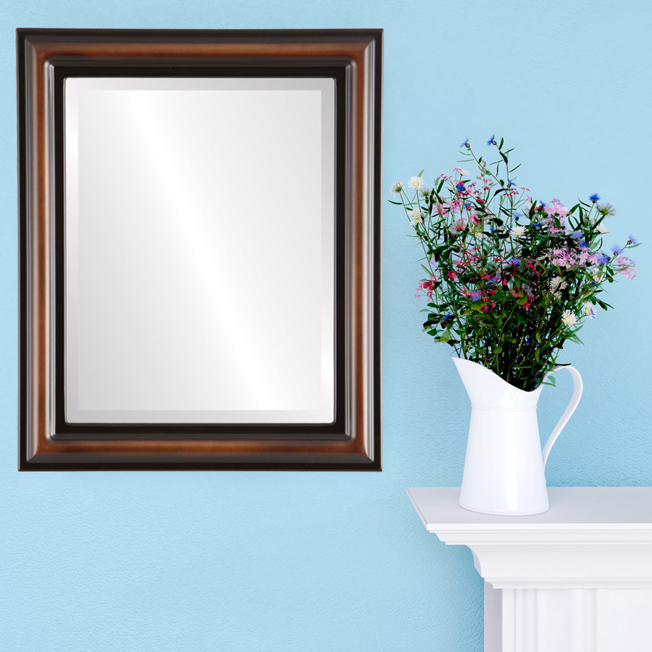 Rectangle Framed Mirror #460 Philadelphia Walnut Finish - 1 - Wood - Brown / Walnut - Victorian Frame Company