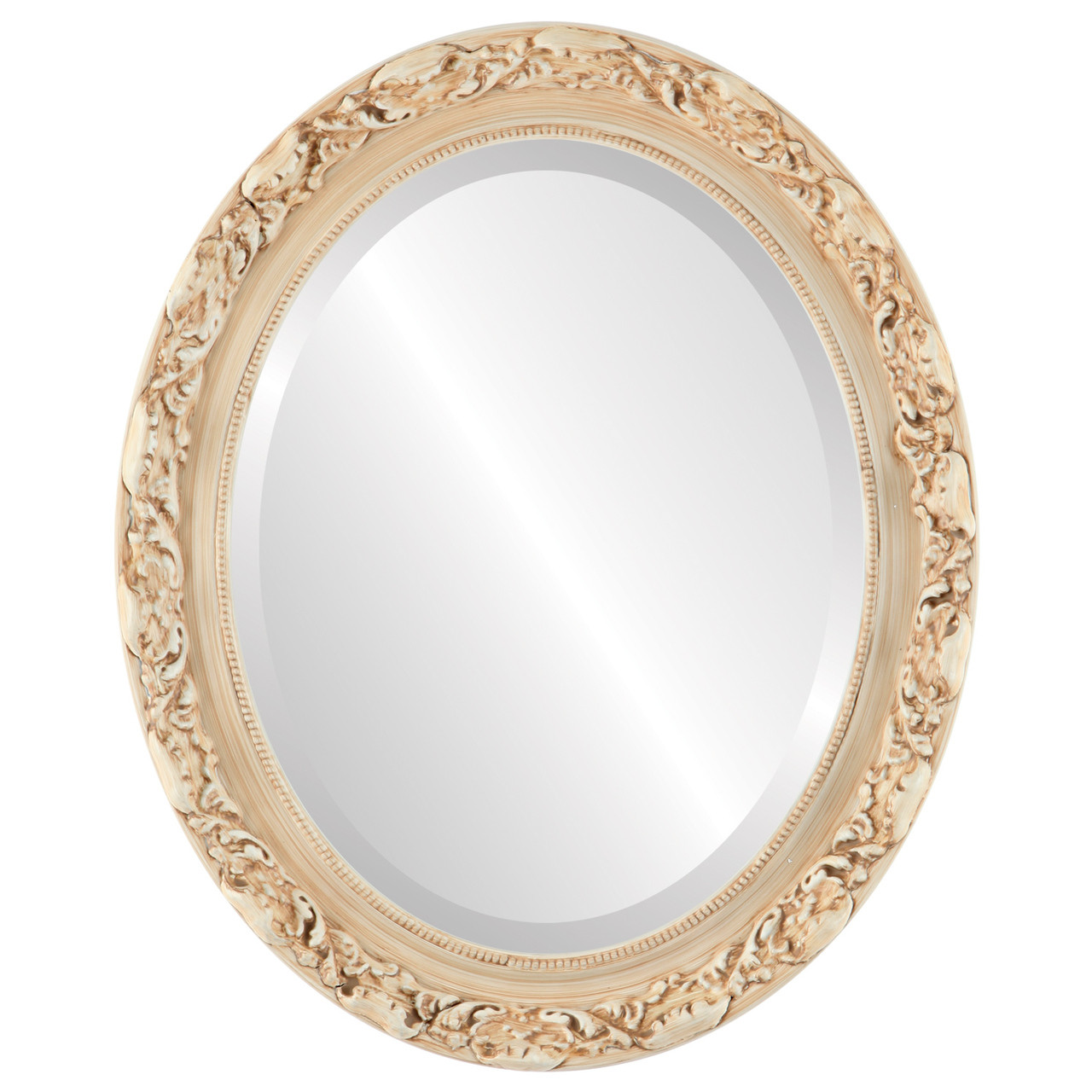 antique white framed mirror