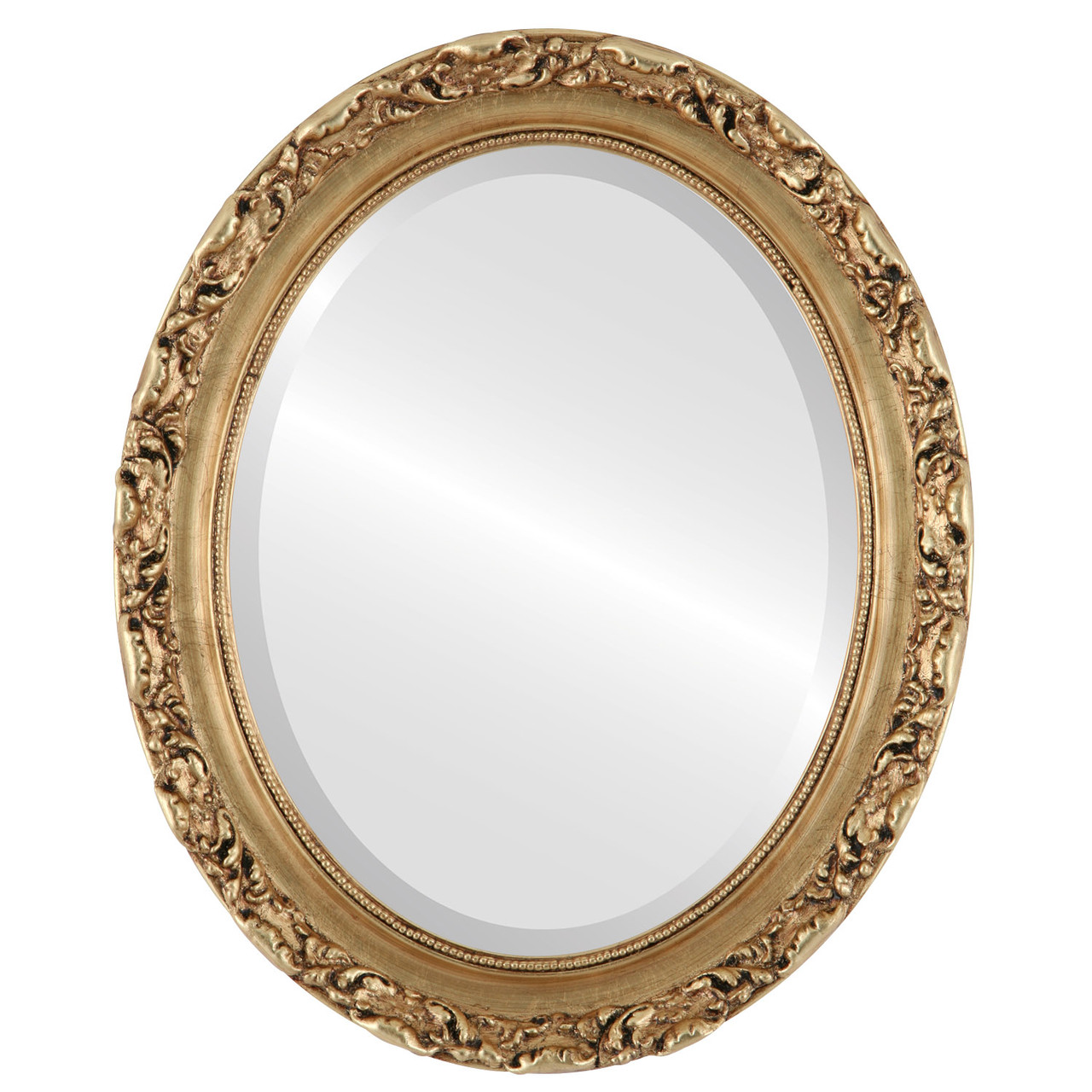 Rome Oval framed mirror - Antique Gold Leaf