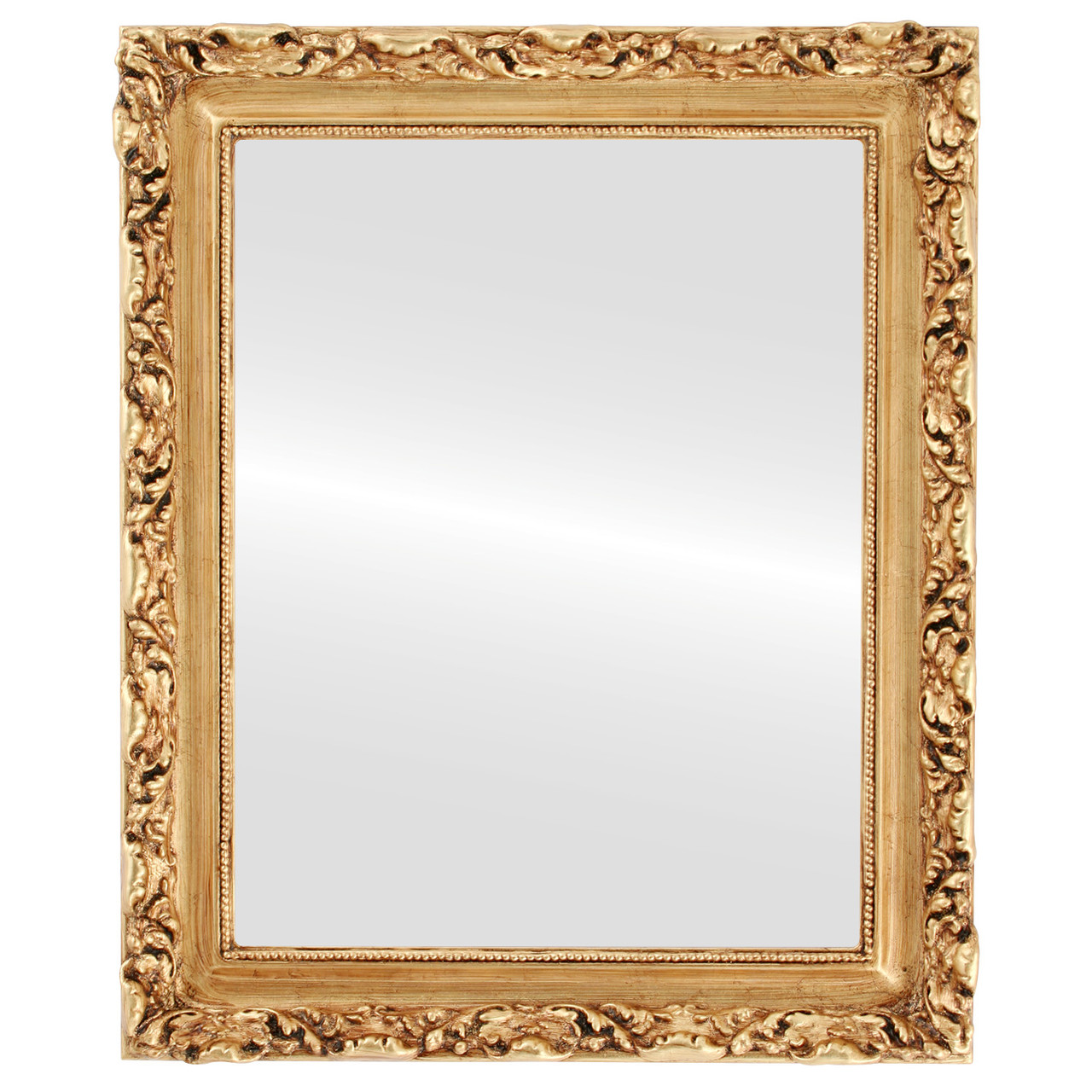 Rectangle Framed Mirror #602 Rome Antique Gold Leaf Finish - 1 - Wood - Victorian Frame Company