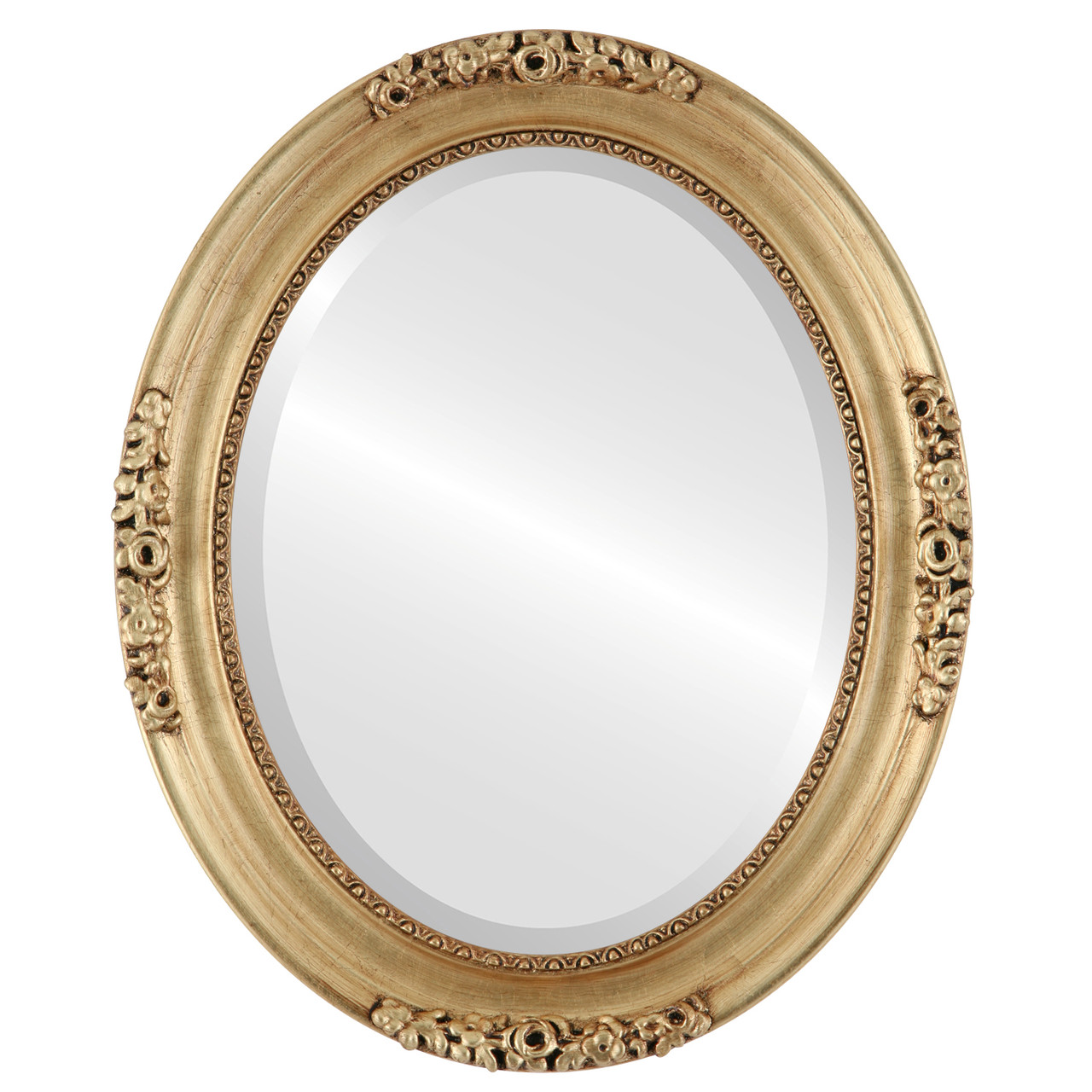 Oval Framed Mirror #603 Versailles Antique Gold Leaf Finish