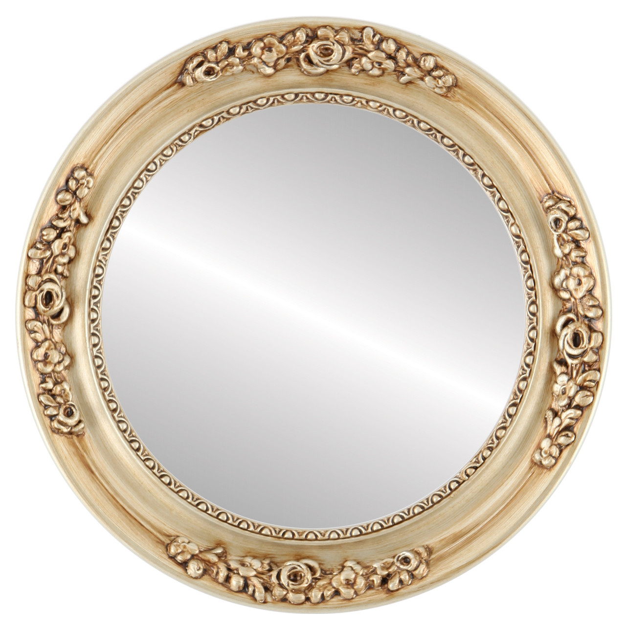 Round Framed Mirror #603 Versailles Silver Finish