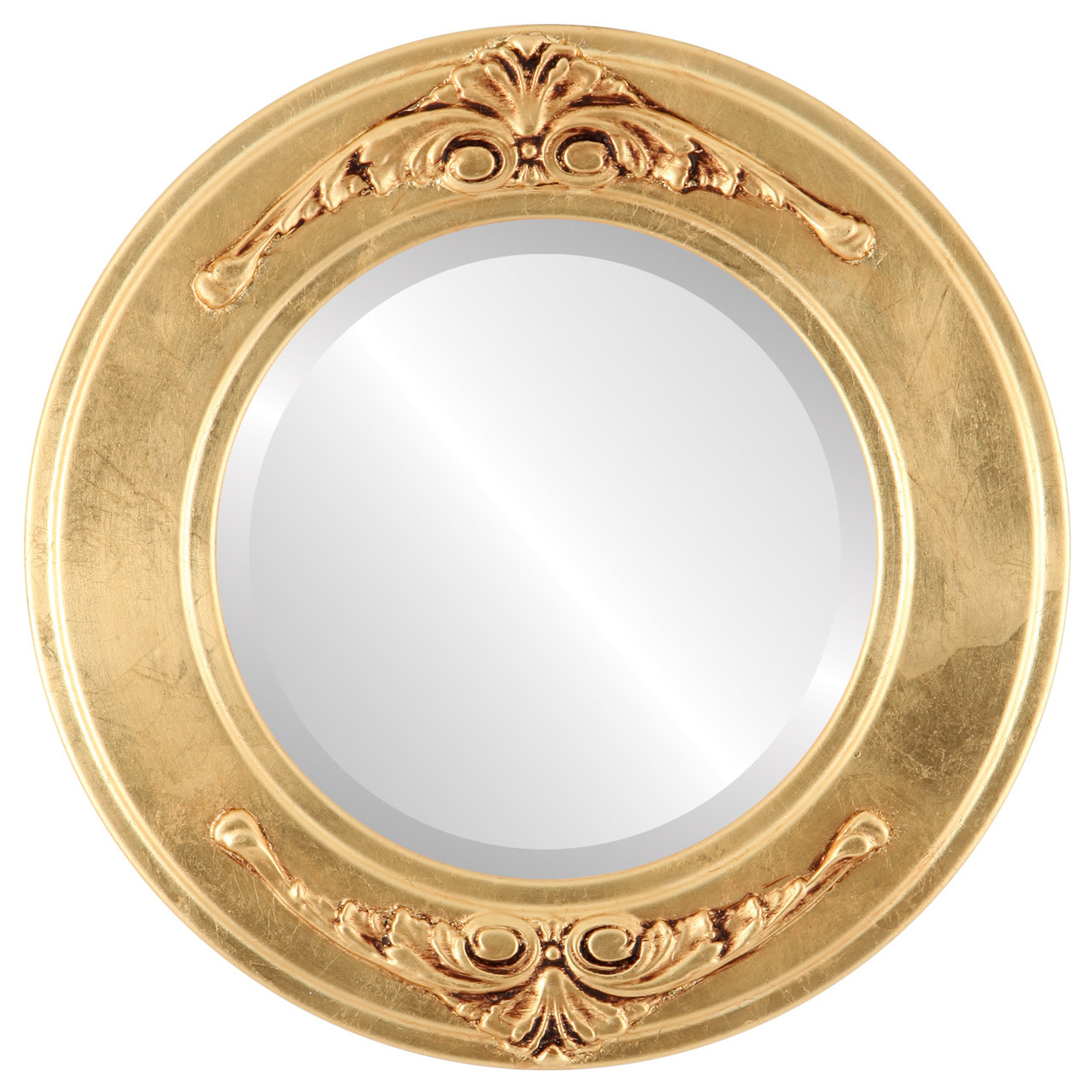 Rome Round framed mirror - Antique Gold Leaf